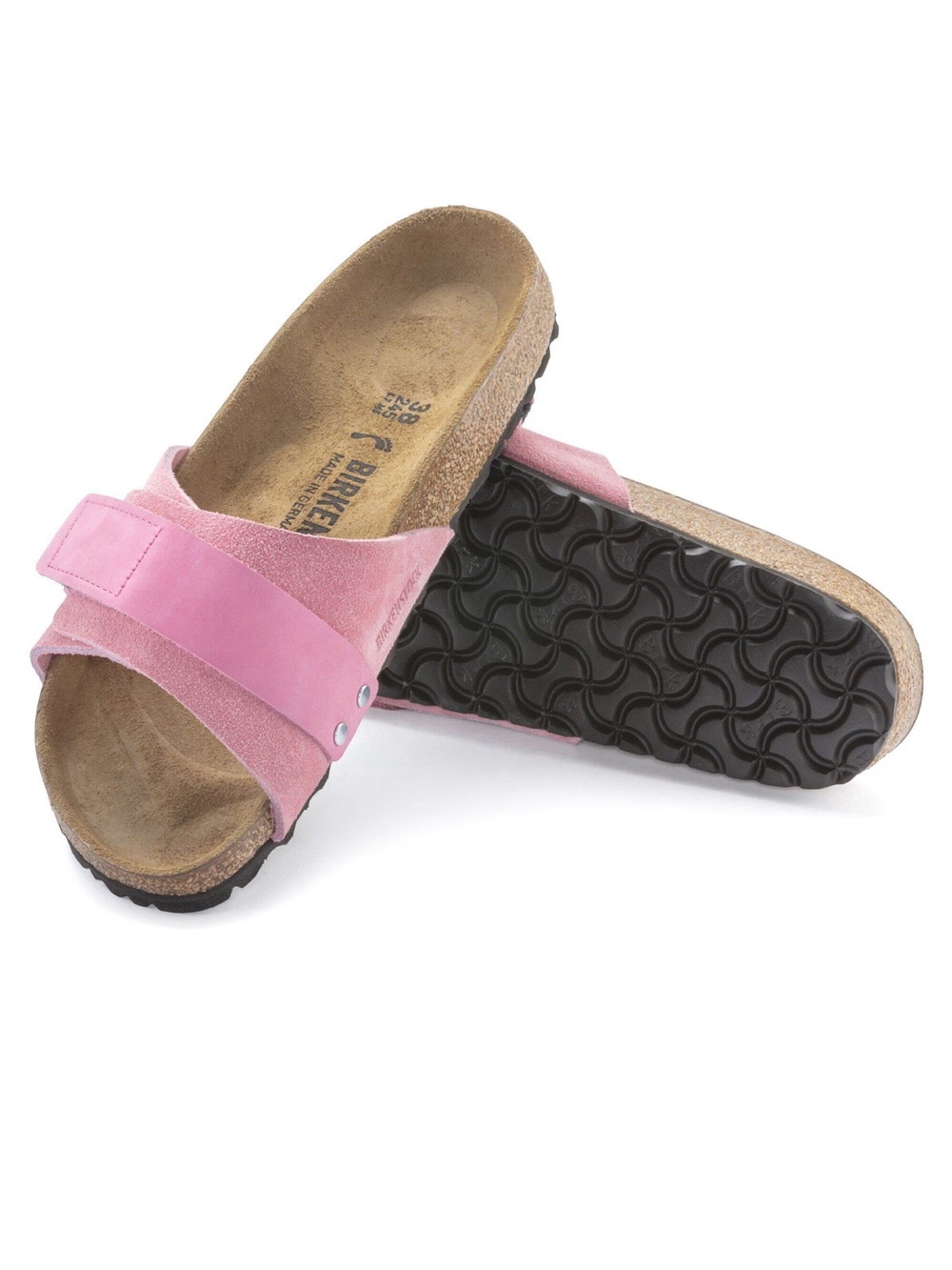 Birkenstock Oita Candy Pink Suede Leather Slide Sandals - Strap Sz 42 11-11.5